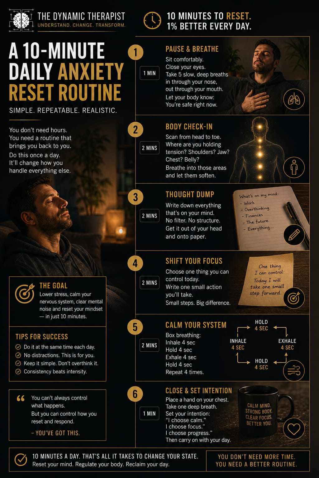 A 10-Minute Daily Anxiety Reset Routine (Simple, Repeatable, Realistic)