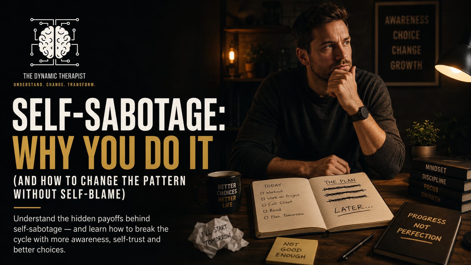 Self-Sabotage: Why You Do It (and How to Change the Pattern Without Self-Blame)